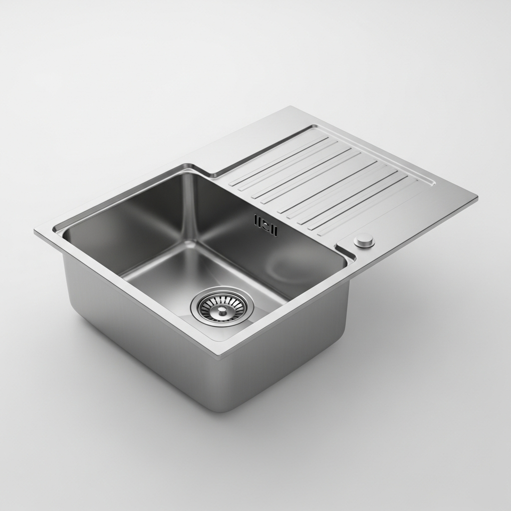 Lavello da incasso in acciaio inox 1 vasca 60 cm