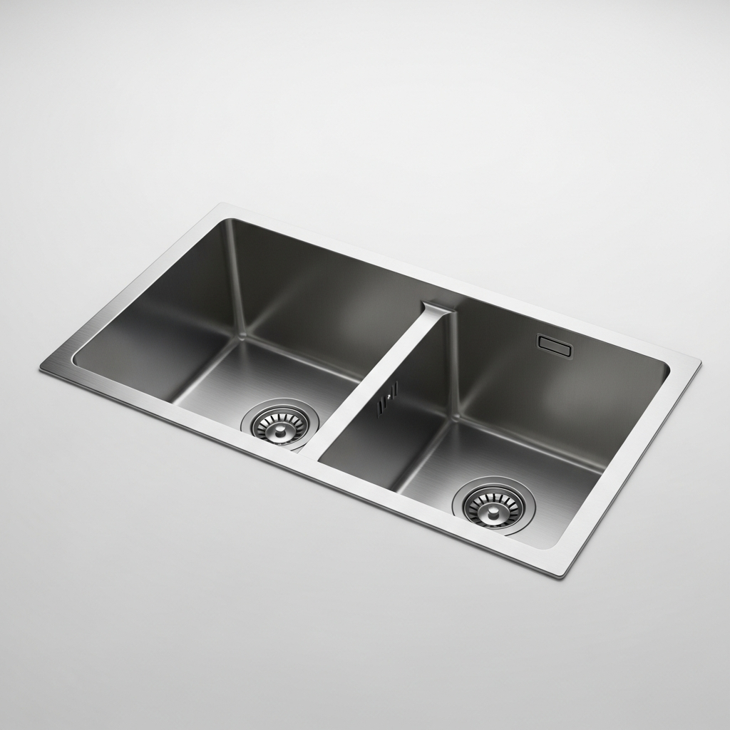 Lavello da incasso in acciaio inox 2 vasche 80 cm